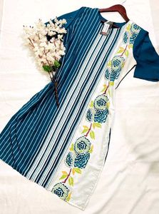 Designer Blue Floral Kurta (Women)