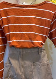 ✨Burnt Orange Stripes | Boatneck Aesthetic