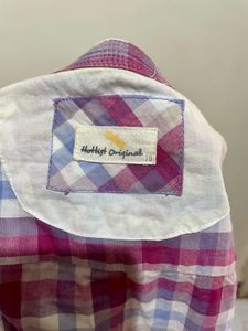 Checkered Button-Down Top