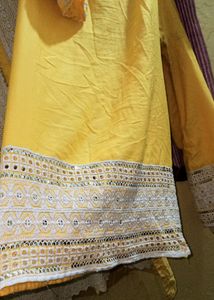 New Kurti And Palazo With Duptta Set 💛