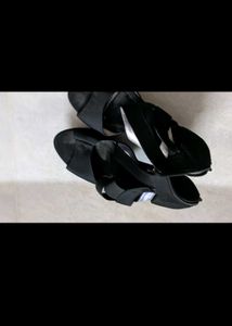 Women Black New High Heels Wedges Sandals