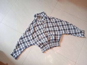 Black &amp; White Checks Shirt Top