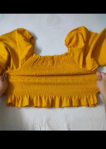 Yellow Mustard Crop Top (Stretchable)