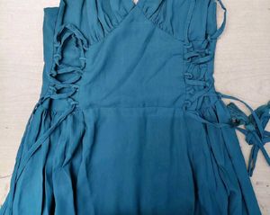 Blue Elegant Midi Dress