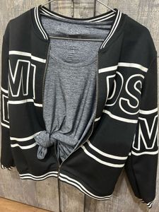 Japanese Street Style Bomber Jacket Black &amp; White
