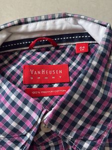 Checked Button Down Shirt- Van  Heusen