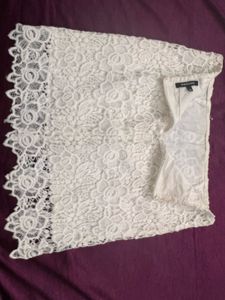 White Lace Mini Skirt