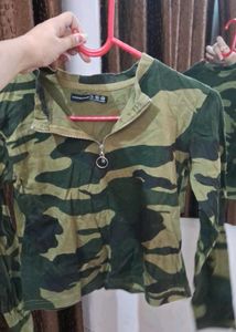 Camouflage Print Top