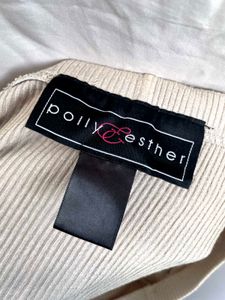 Beige Off-Shoulder Long Sleeve Top