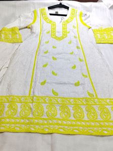 Chikankari Work Kurti And Pencil Pant