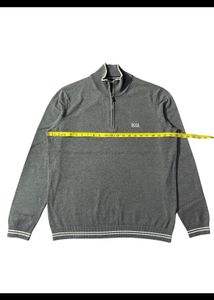 BOSS Grey Half Zip Sweater