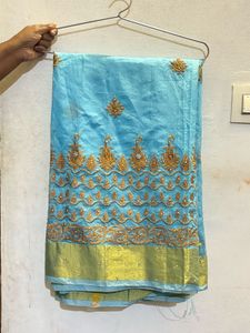 Embroidered Blue Saree