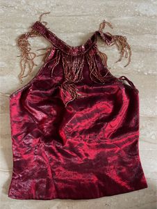 metallic halter neck top small