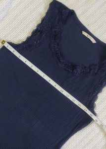 Navy Lace Trim Tank