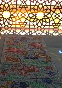 Floral Chini Beads Table Runner