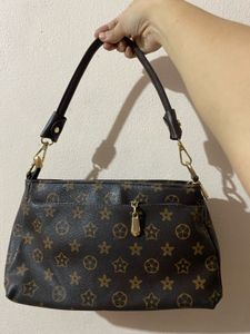 Brown Patterned Shoulder Bag