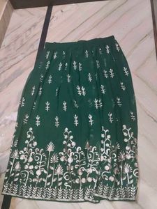 Green Embroidered Skirt