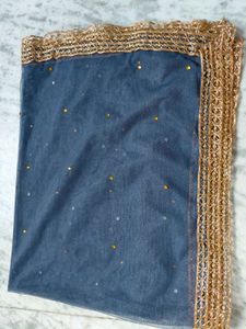 Blue Net Dupatta