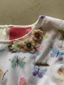 Butterfly Print Girls Dress 4-6 years