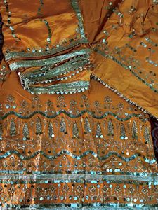 Orange Embroidered Kurta Set