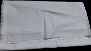 White Checked Light Blue Line Cotton Shirt piece