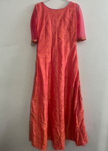 Coral Embroidered Anarkali