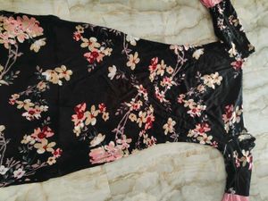 Floral Print Off-Shoulder kurti