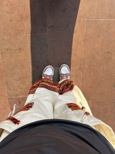 Embroidered Cream Pants