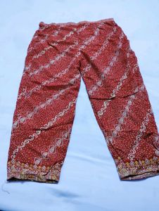 Red Printed Kurti And Pant Set