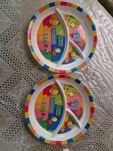 Set Of 2 Melamine Plates For Kids