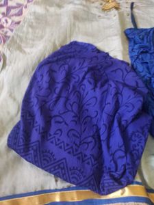 L-xl size grand work Elegant Grey &amp; Blue Kurta Set