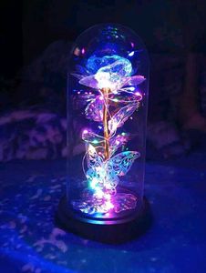 Artificial Colourful Preserved Rose In Glass Dome