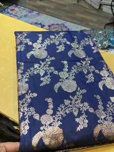 Elegant Blue &amp; Gold Banarasi Saree