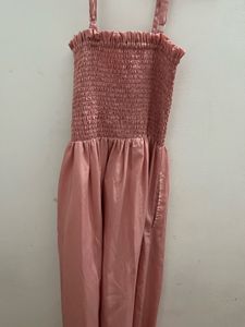 Pastel Pink Midi A- Line Dress