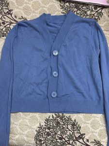 Cute Blue Button-Down Cardigan