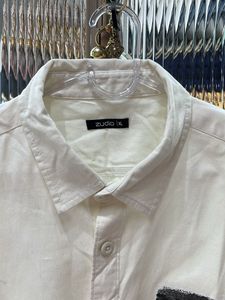 Men's White Patterned Casual Shirt