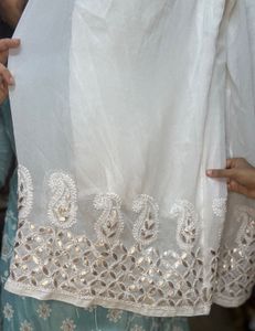 Lucknowi With Gotta Work Flaired Georgette Palazzo