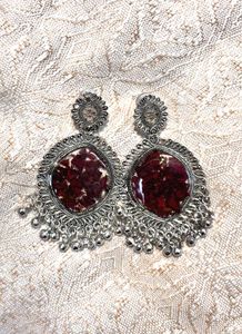 rose petal preserve resin earings