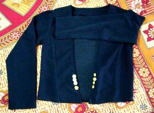 Full Sleeve Navy Blue Coaty Jacket Top