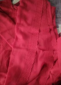 Red Full Stitched Salwar Suit