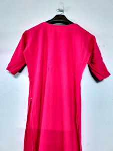 Vibrant Pink Kurti with Sequin Work