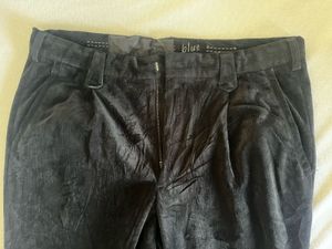 Black Courduroy Slim Fit Pants