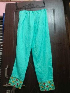 Aqua Floral Embroidered Salwar Kameez