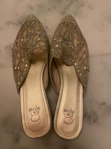 Brand New Gold Low Block Heels