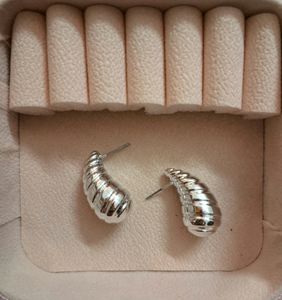 Textured Drop Silver Earrings.