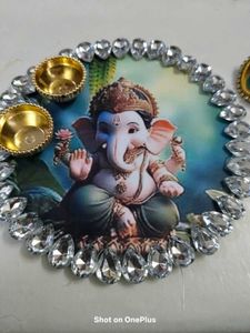 Ganesh Pooja Thali Plate रोली चावल
