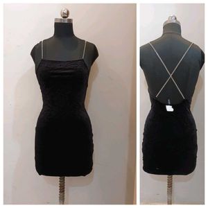 Black Velvet Mini backless dress