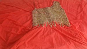 Elegant Orange Ethnic Gown