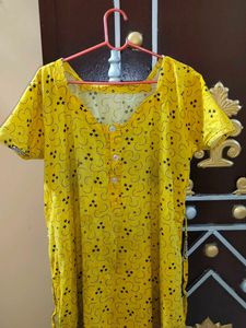Yellow Print Loungewear Dress