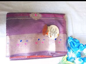 Purple Party Wear Banarasi Silk Saree